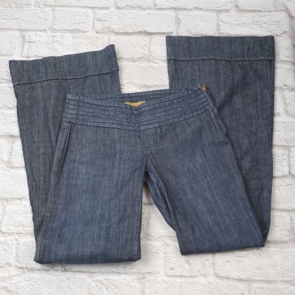 Arden B Denim - Arden B. Women's Flare Leg Cuffed Hem Blue Jeans